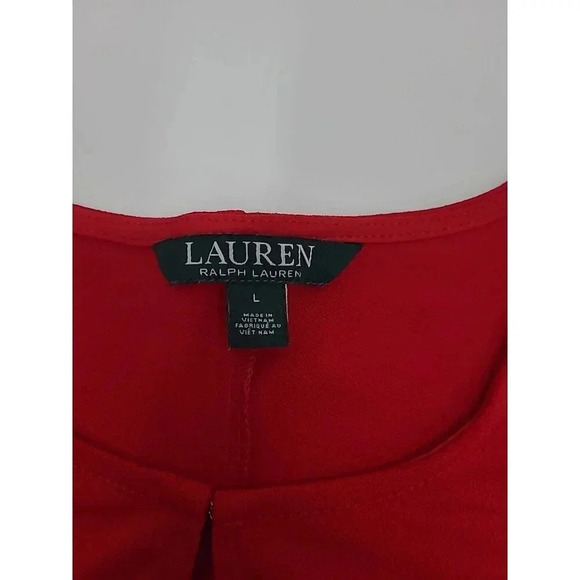 Lauren Ralph Lauren Tunic Blouse Women's Size Large Red - Picture 4 of 8